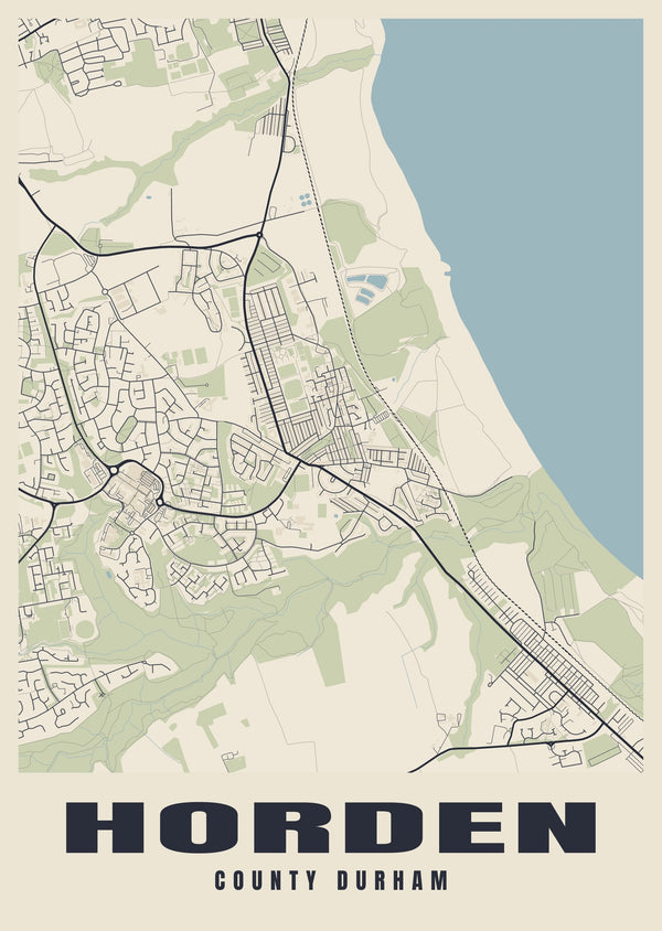 Horden Street Map Poster
