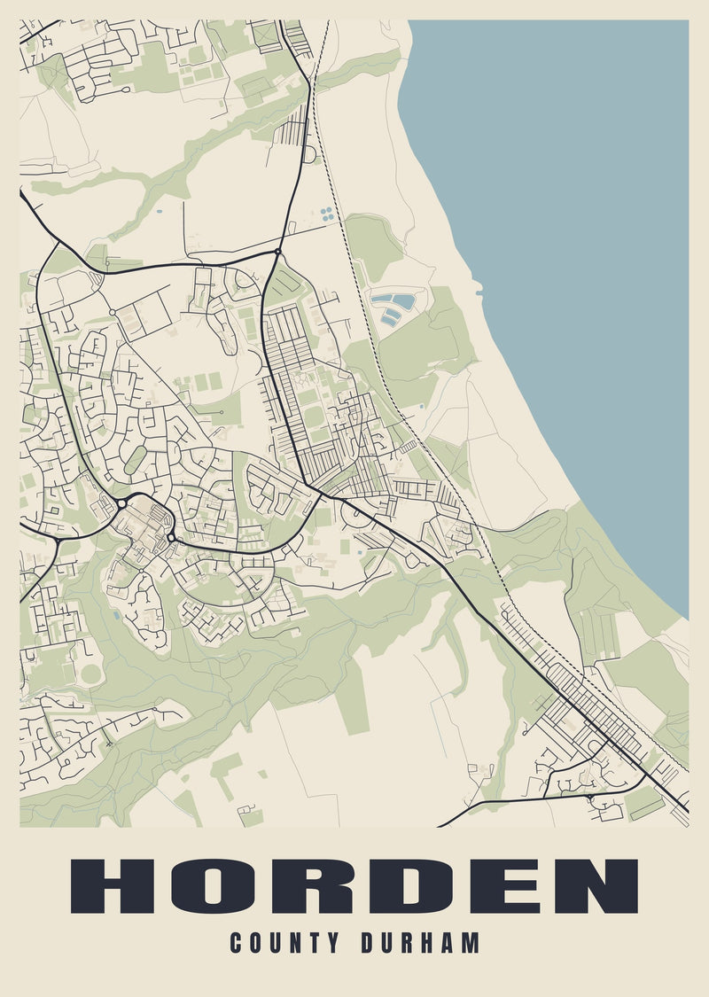 Horden Street Map Poster