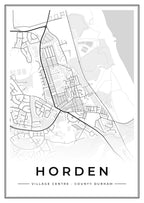 Street map poster of Horden village centre, County Durham