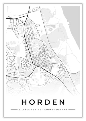 Horden Village Centre Street Map Poster