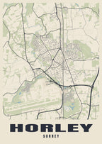 Street map poster of Horley, Surrey
