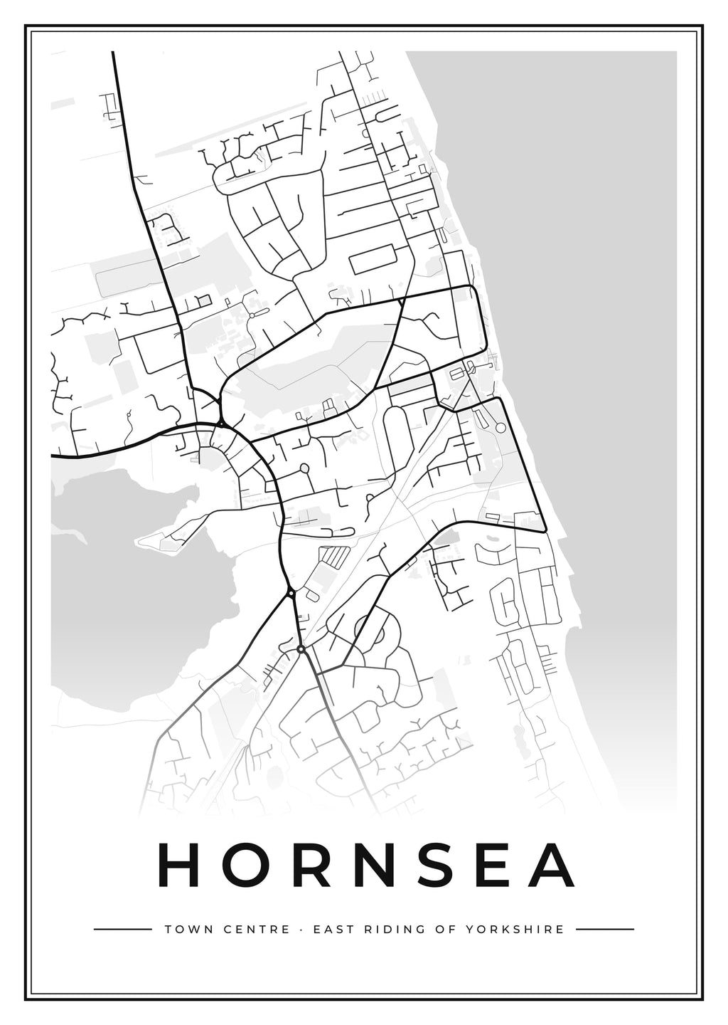 Street map poster of Hornsea town centre, East Riding of Yorkshire