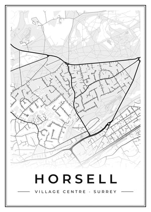 Horsell Village Centre Street Map Poster