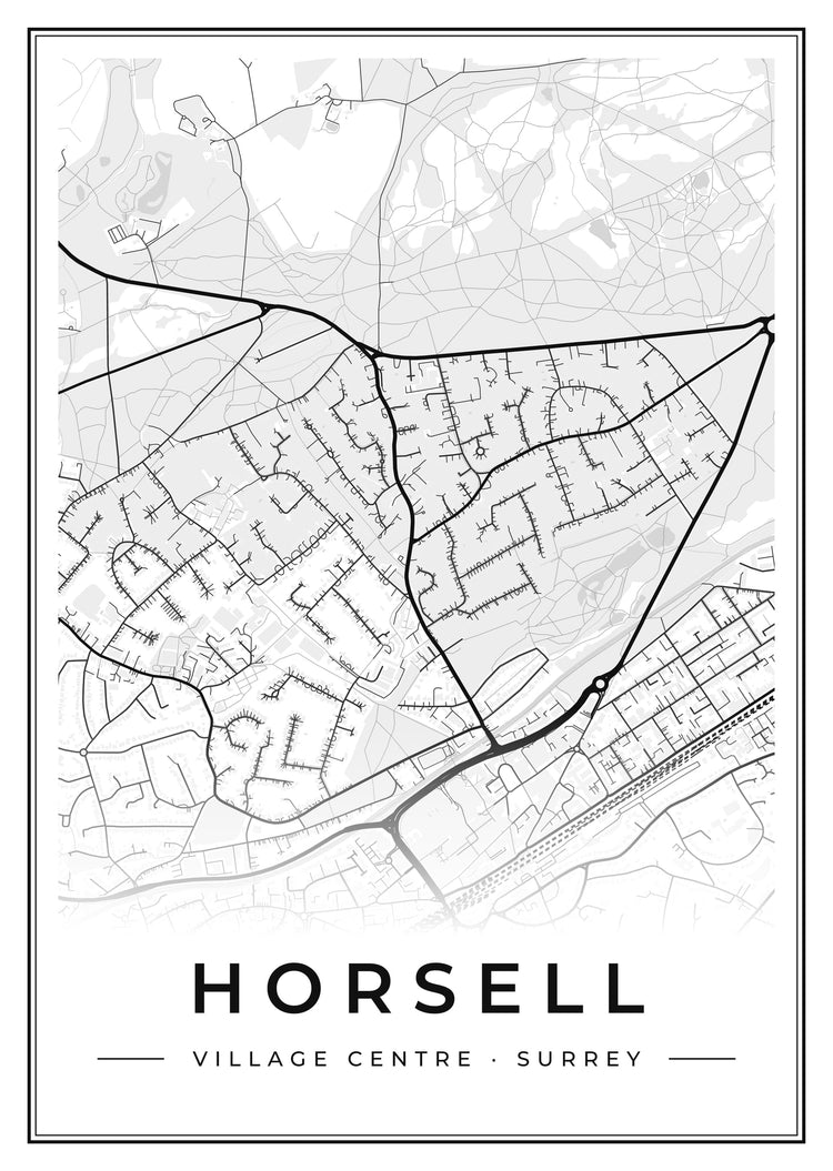 Horsell Village Centre Street Map Poster