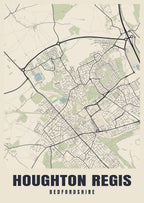 Street map poster of Houghton Regis, Bedfordshire