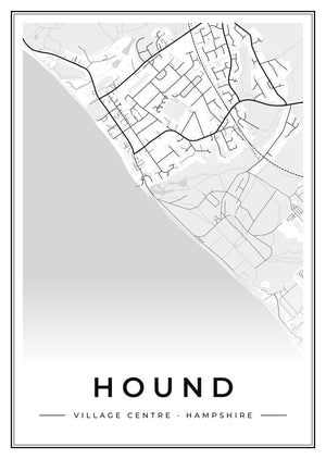 Hound Village Centre Street Map Poster