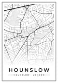 Street map poster of Hounslow, Hounslow, London
