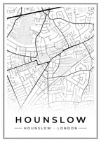 Street map poster of Hounslow, Hounslow, London