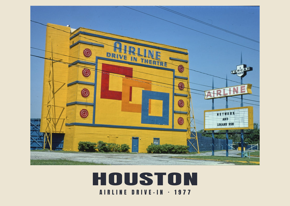 Airline Drive-In, Houston, 1977 — Historic photograph print