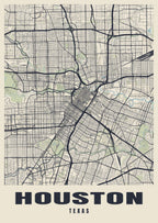 Street map poster of Houston, Texas