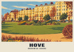 Brunswick Square, Hove poster, Retro Railway style