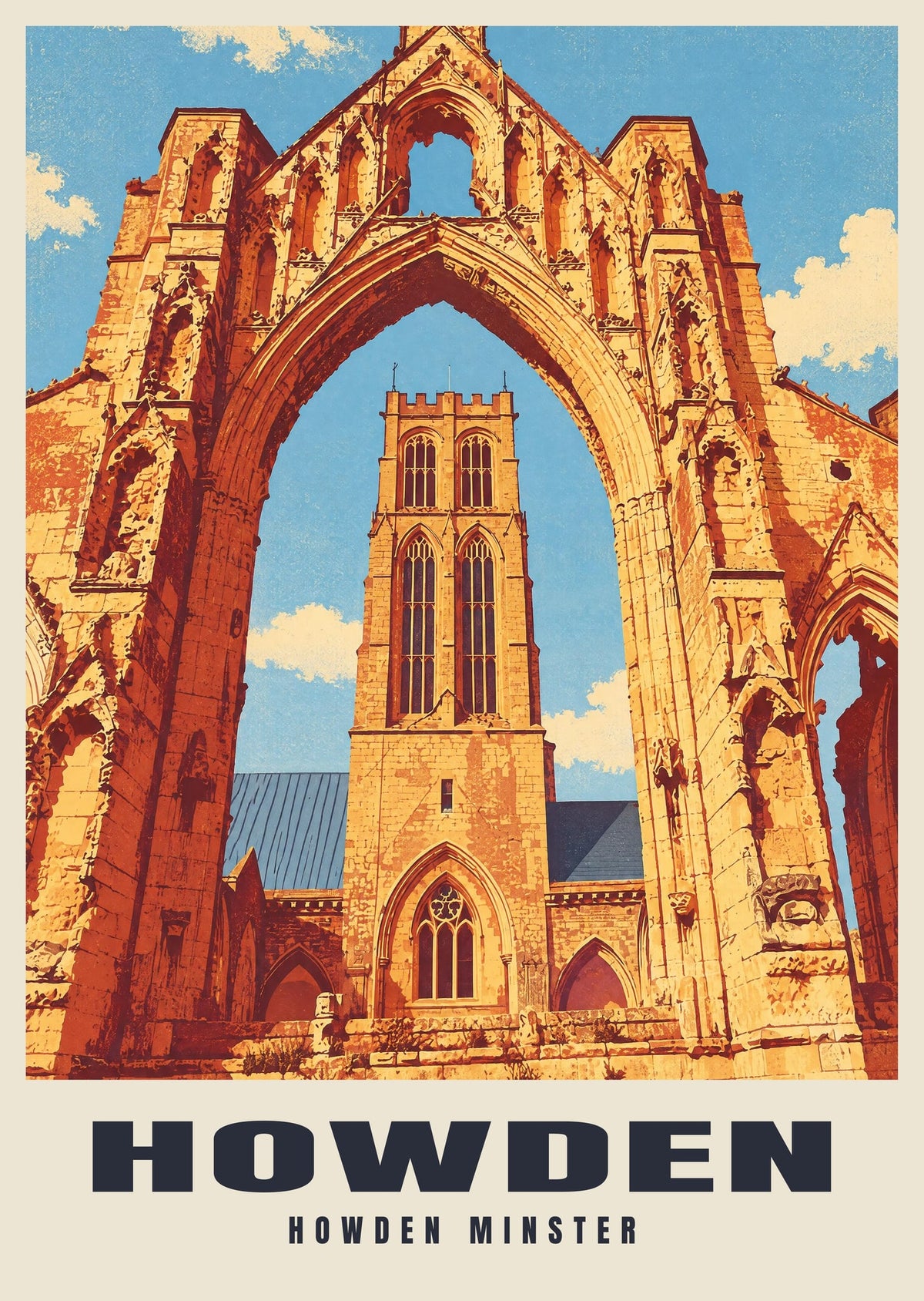 Howden Minster poster, Retro Railway style