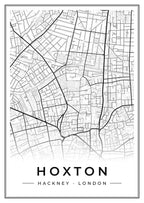 Street map poster of Hoxton, Hackney, London