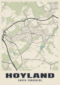 Street map poster of Hoyland, South Yorkshire