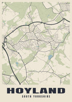 Street map poster of Hoyland, South Yorkshire
