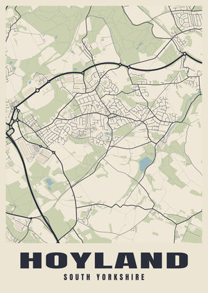 Hoyland Street Map Poster
