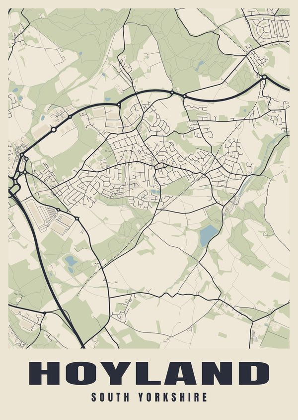 Hoyland Street Map Poster