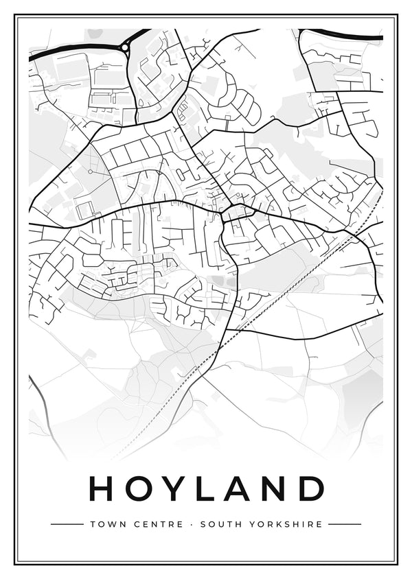 Hoyland Town Centre Street Map Poster