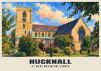St Mary Magdalene Church, Hucknall poster, Gouache style