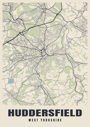 Huddersfield Street Map Poster