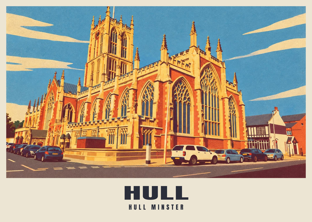 Hull Minster poster, Retro Railway style