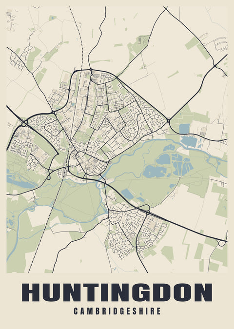 Huntingdon Street Map Poster