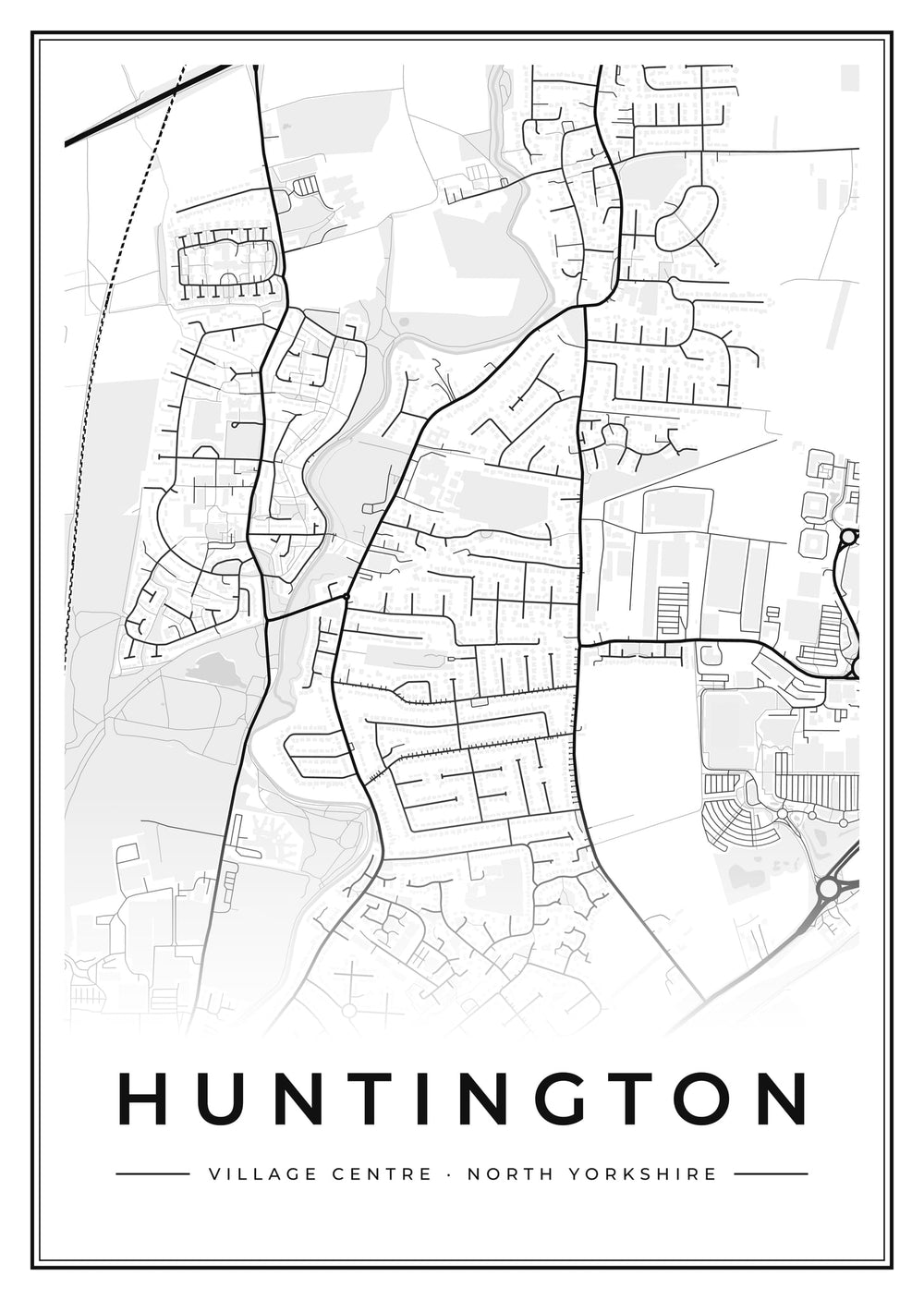 Huntington Village Centre Street Map Poster