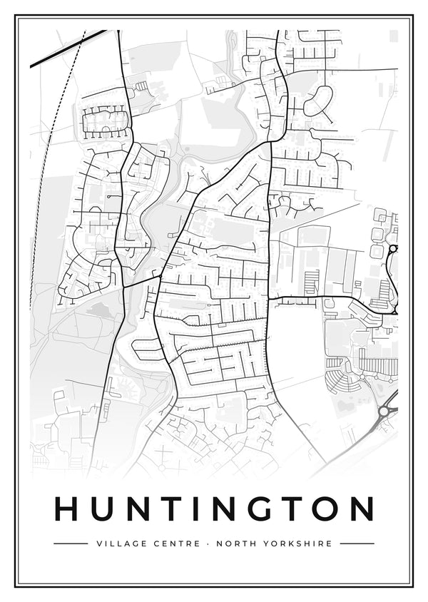 Huntington Village Centre Street Map Poster