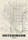 Street map poster of Hutchinson, Kansas