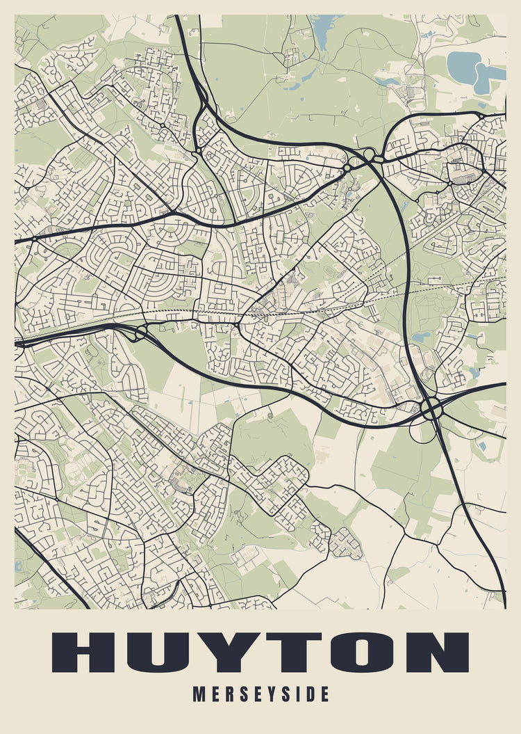 Huyton Street Map Poster
