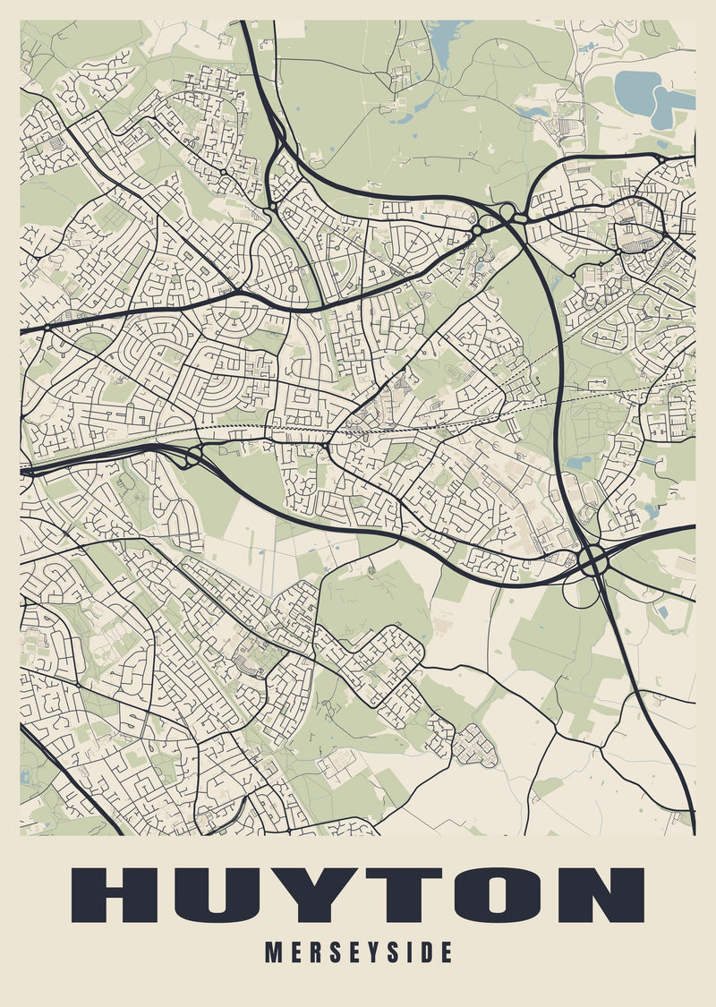 Huyton Street Map Poster