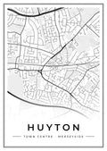 Street map poster of Huyton town centre, Merseyside