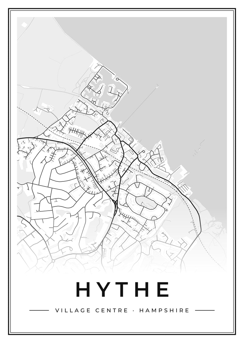 Hythe Village Centre Street Map Poster