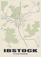 Street map poster of Ibstock, Leicestershire