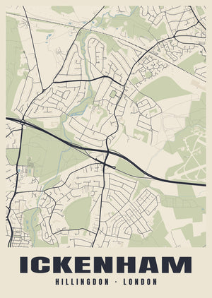 Ickenham Heritage Street Map Poster