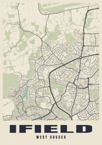 Street map poster of Ifield, West Sussex