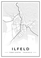 Street map poster of Ilfeld town centre, Thuringia