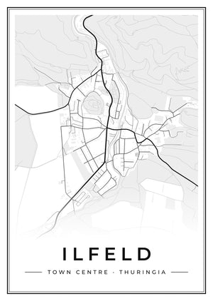 Ilfeld Town Centre Street Map Poster