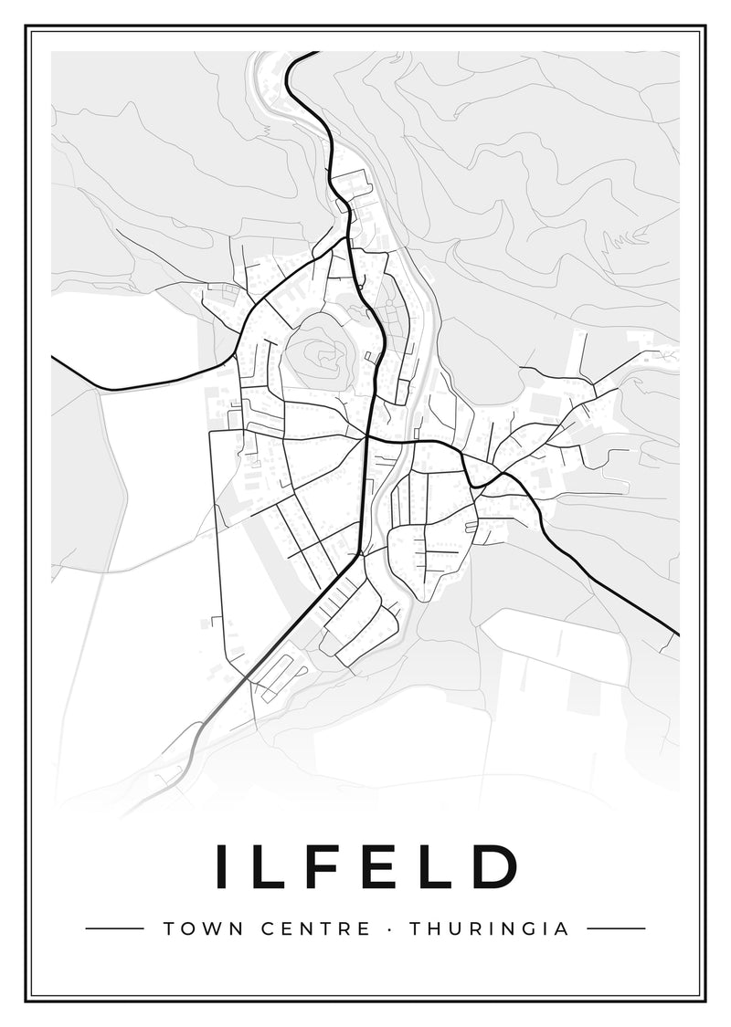 Ilfeld Town Centre Street Map Poster