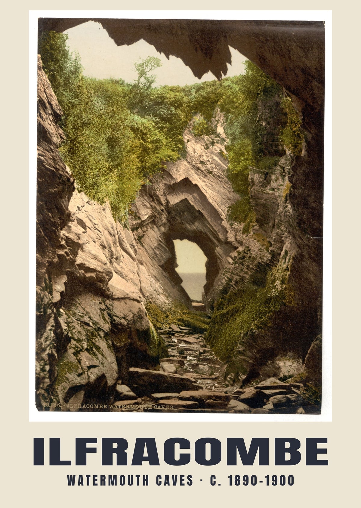 Watermouth caves, Ilfracombe, c. 1890–1900 heritage photograph