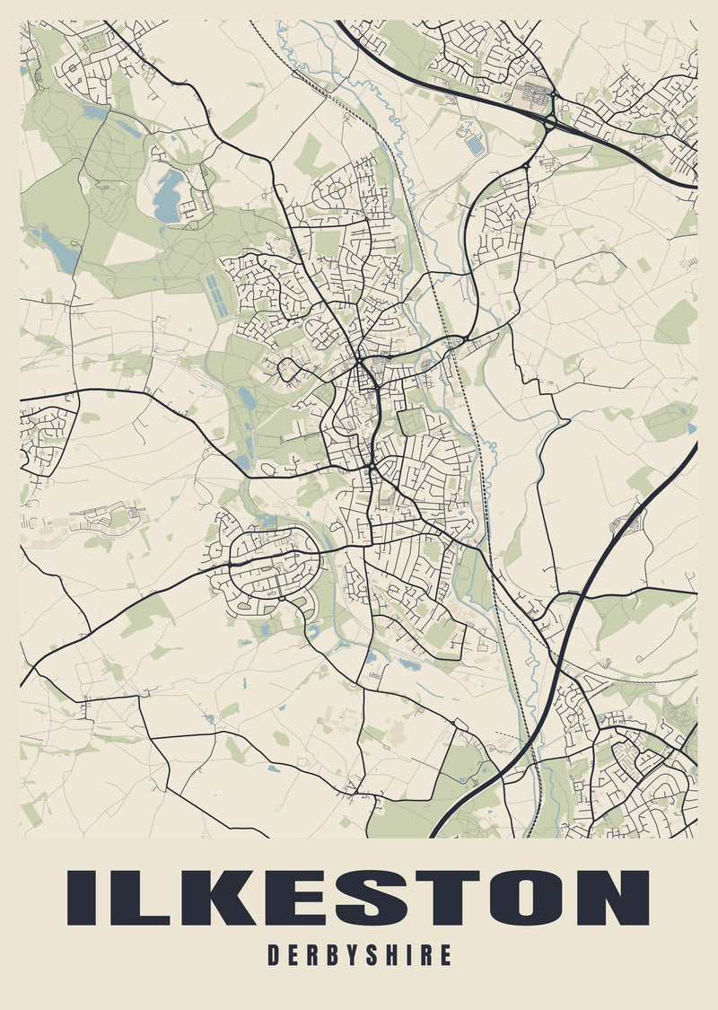 Ilkeston Street Map Poster