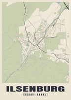 Street map poster of Ilsenburg, Saxony-Anhalt