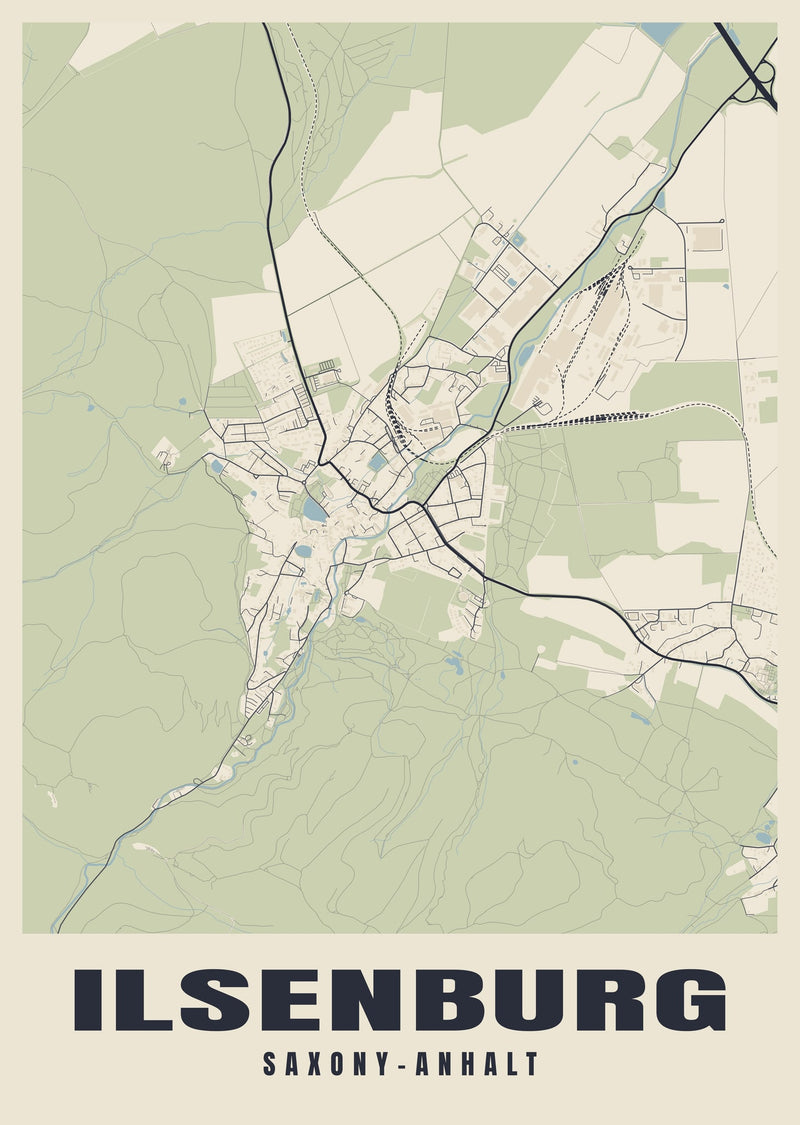 Ilsenburg Street Map Poster