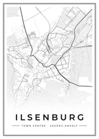 Street map poster of Ilsenburg town centre, Saxony-Anhalt