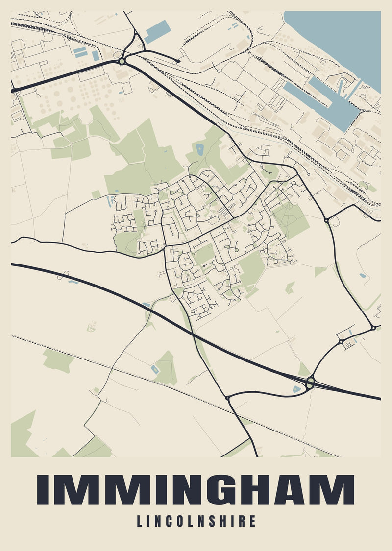 Immingham Street Map Poster