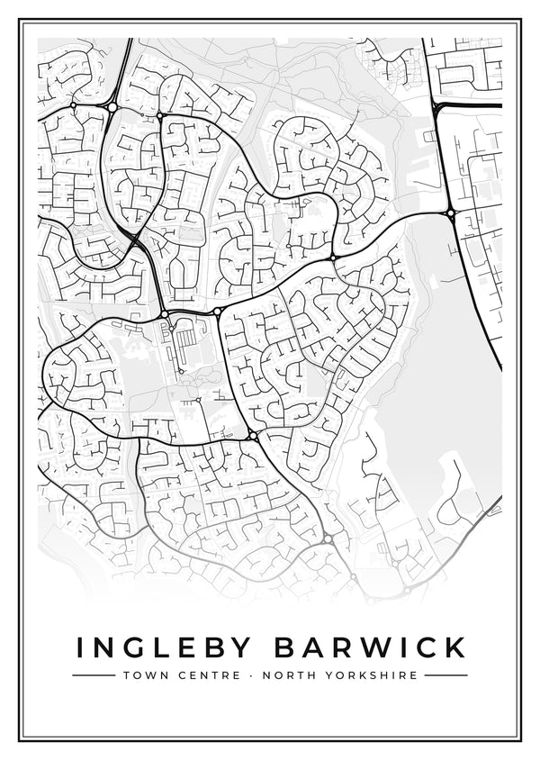 Ingleby Barwick Town Centre Street Map Poster
