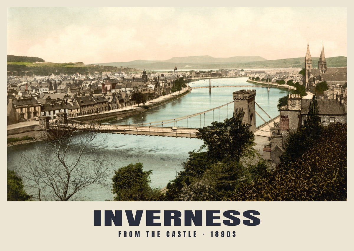 From the Castle, Inverness, 1890s heritage photograph