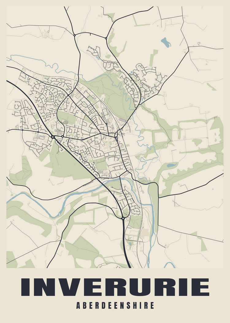 Inverurie Street Map Poster