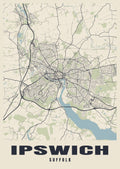 Street map poster of Ipswich, Suffolk