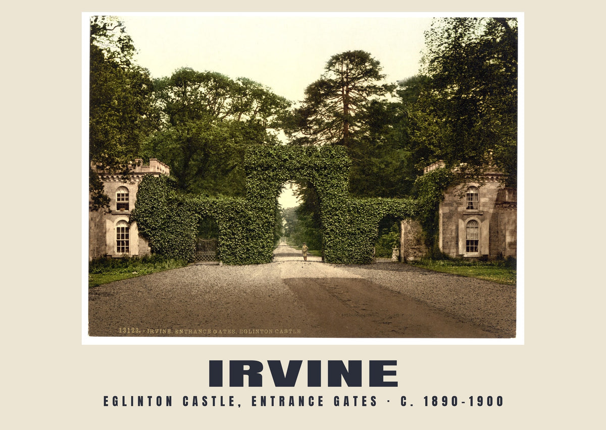 Eglinton Castle, entrance gates, Irvine, c. 1890–1900 heritage photograph